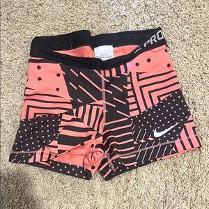 Nike Pro Geometric Pink and Black Shorts